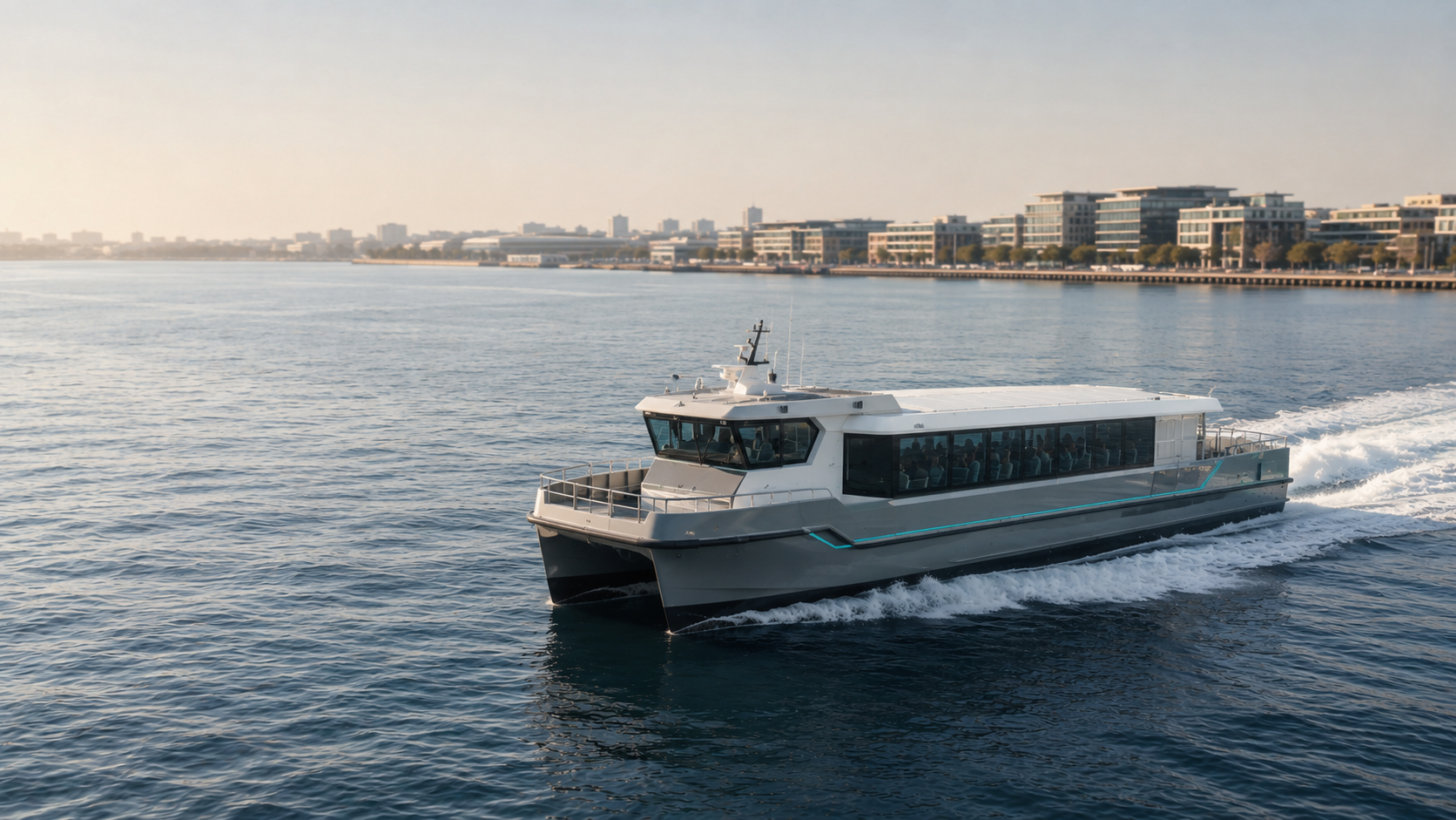 Fast commercial passenger vessel travelling on a coastal route